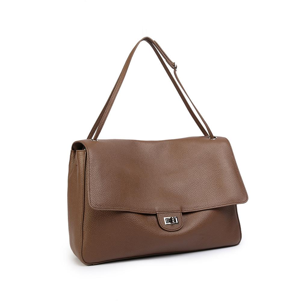 High-end and Elegant Single-shoulder Underarm Handbag Made of Genuine Leather, Women's Bag with A Flap Closure Casually