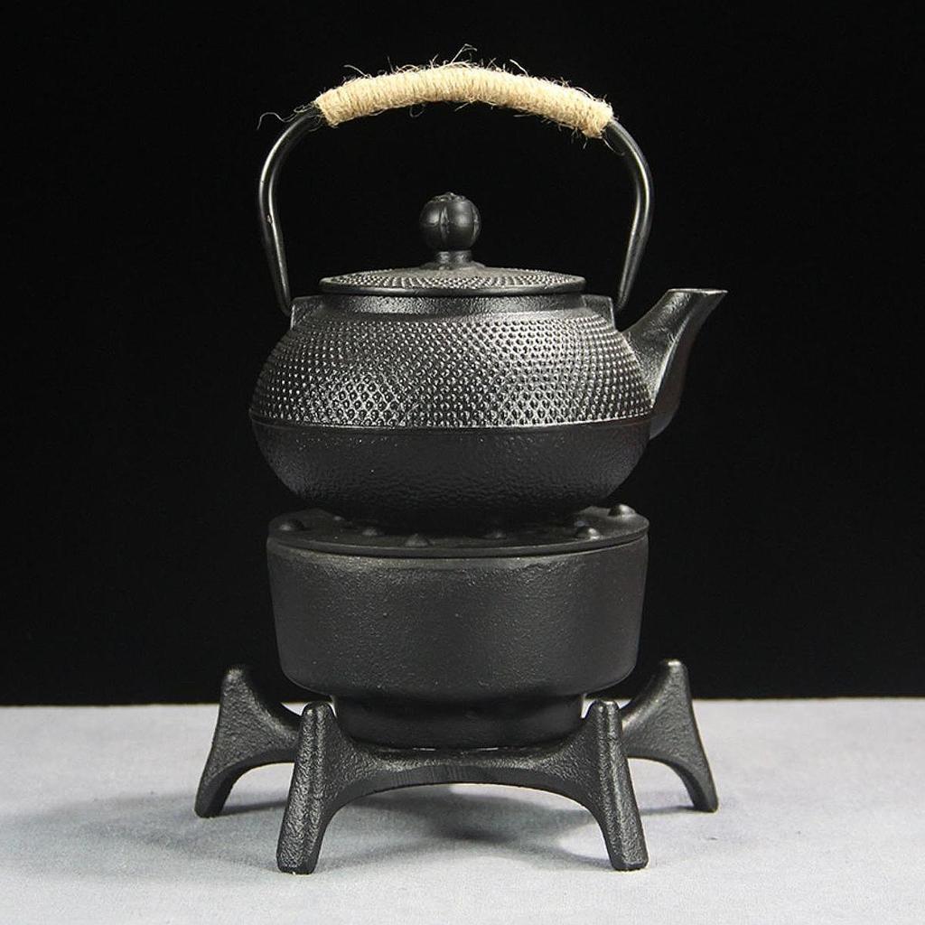 Cast Iron Tea Pot Holder Trivet Stand Heat Insulated Support Rack for Boiling Water and Coffee Pots