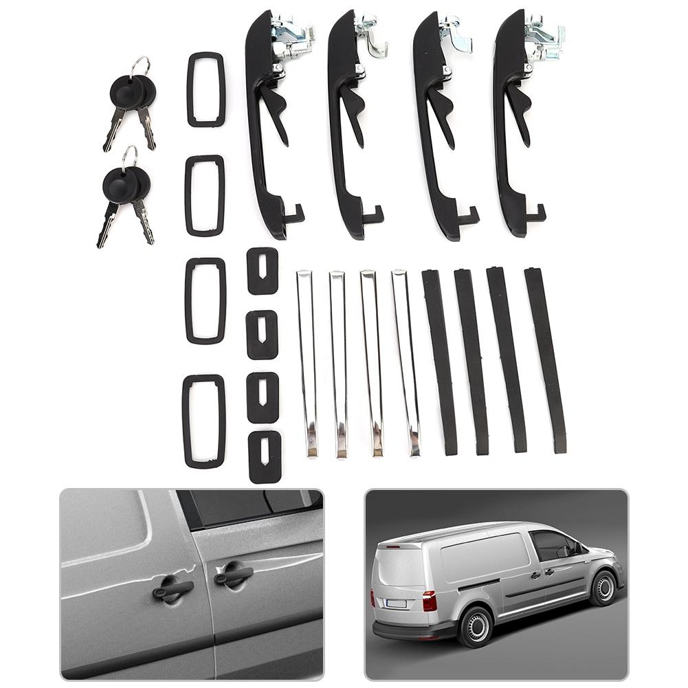 4PCS Car Front Rear Left Right Exterior Door Handle with Keys Fit for Golf MK1 MK2