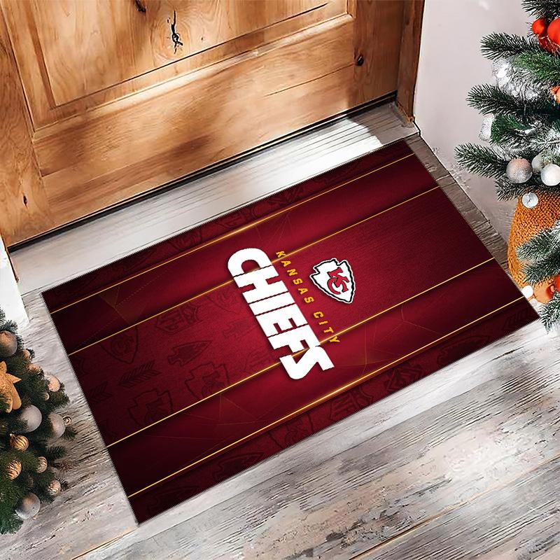 Tappeto in Velluto di Cristallo Kansas City Chiefs Morbido Anti?Tappetino Antiscivolo Comodo per Casa Soggiorno Camera da Letto Tappeto Decorativo