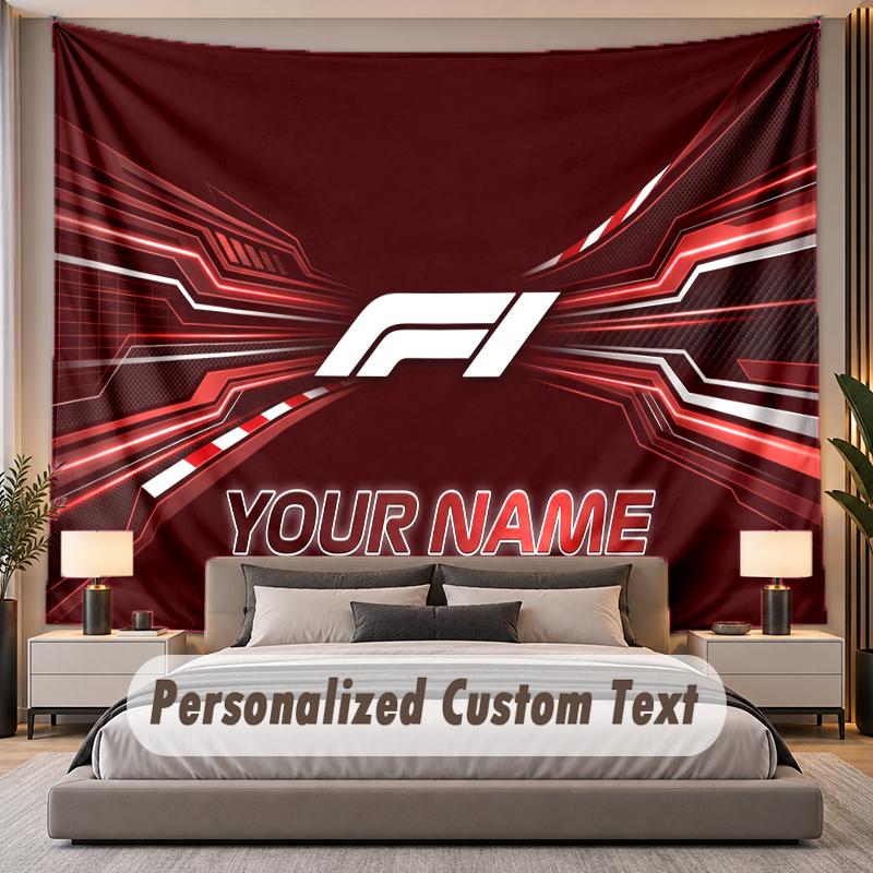 Custom Name Text Tapestry F1 Personalized Polyester Wall Tapestry For Bedroom And Room