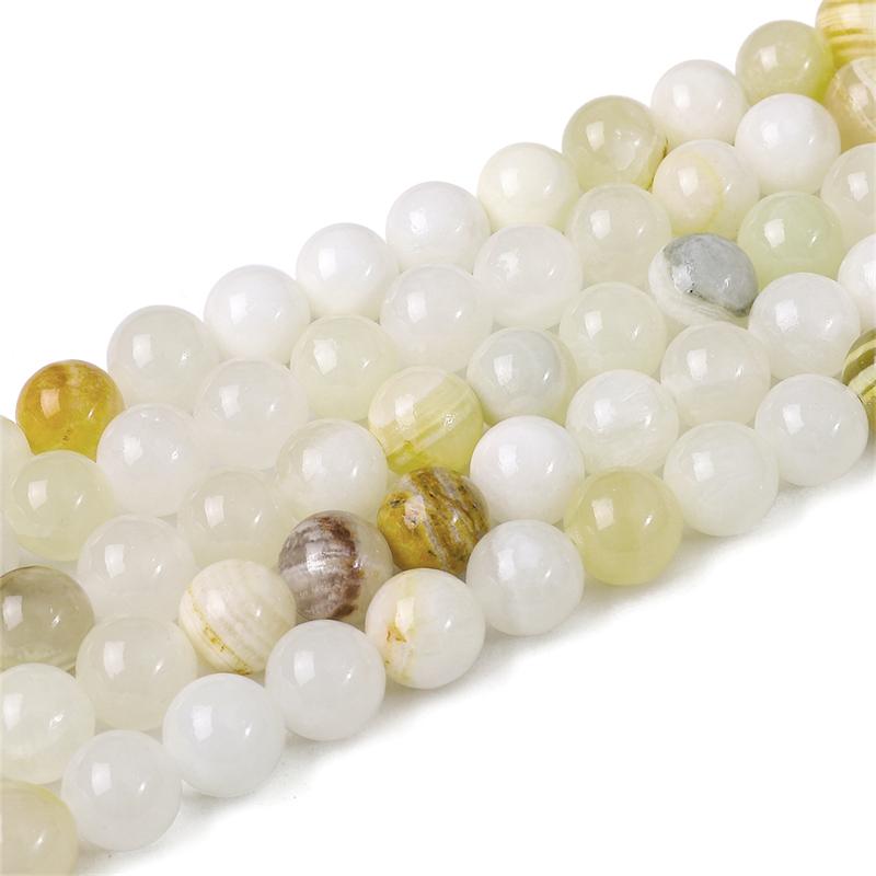 Korálky z přírodního kamene 4/6/8/10 mm Bílý Zelený Nefrit Syntetické Kulaté Volné Distanční Korálky Pro Náramek Náhrdelník Vlastní výroba šperků