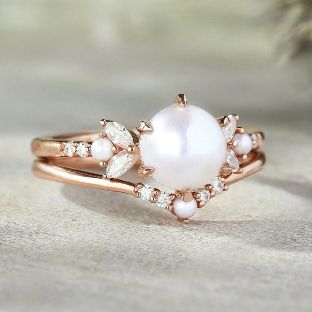 Luxury Ins New High-value Pearl Ring Female Ice Queen Big Pearl Design High-end Jewelry Ring
