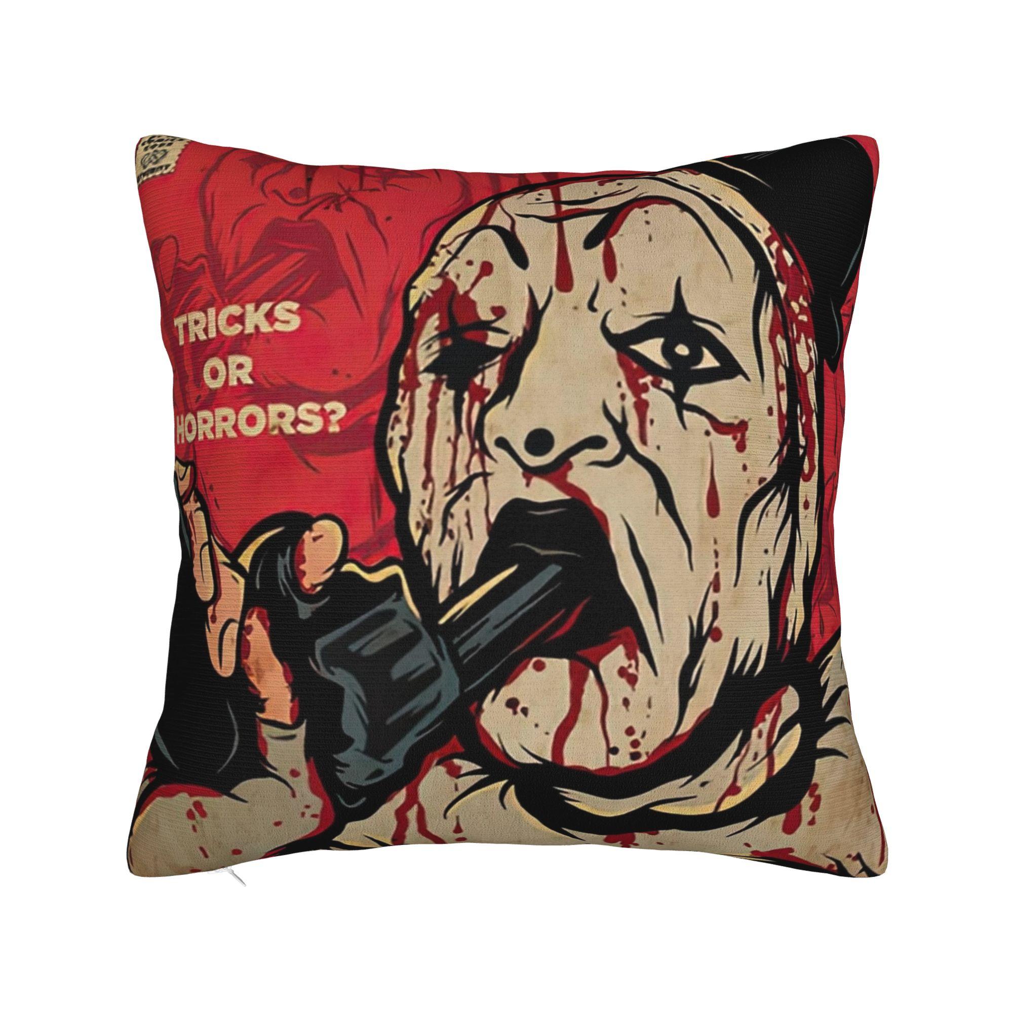 

Clown Cafe Terrifier Pillowcase Printed Polyester Cushion Cover Gift Throw Pillow Case Cover Car Dropshipping 45*45cm 30x30cm 12x12in