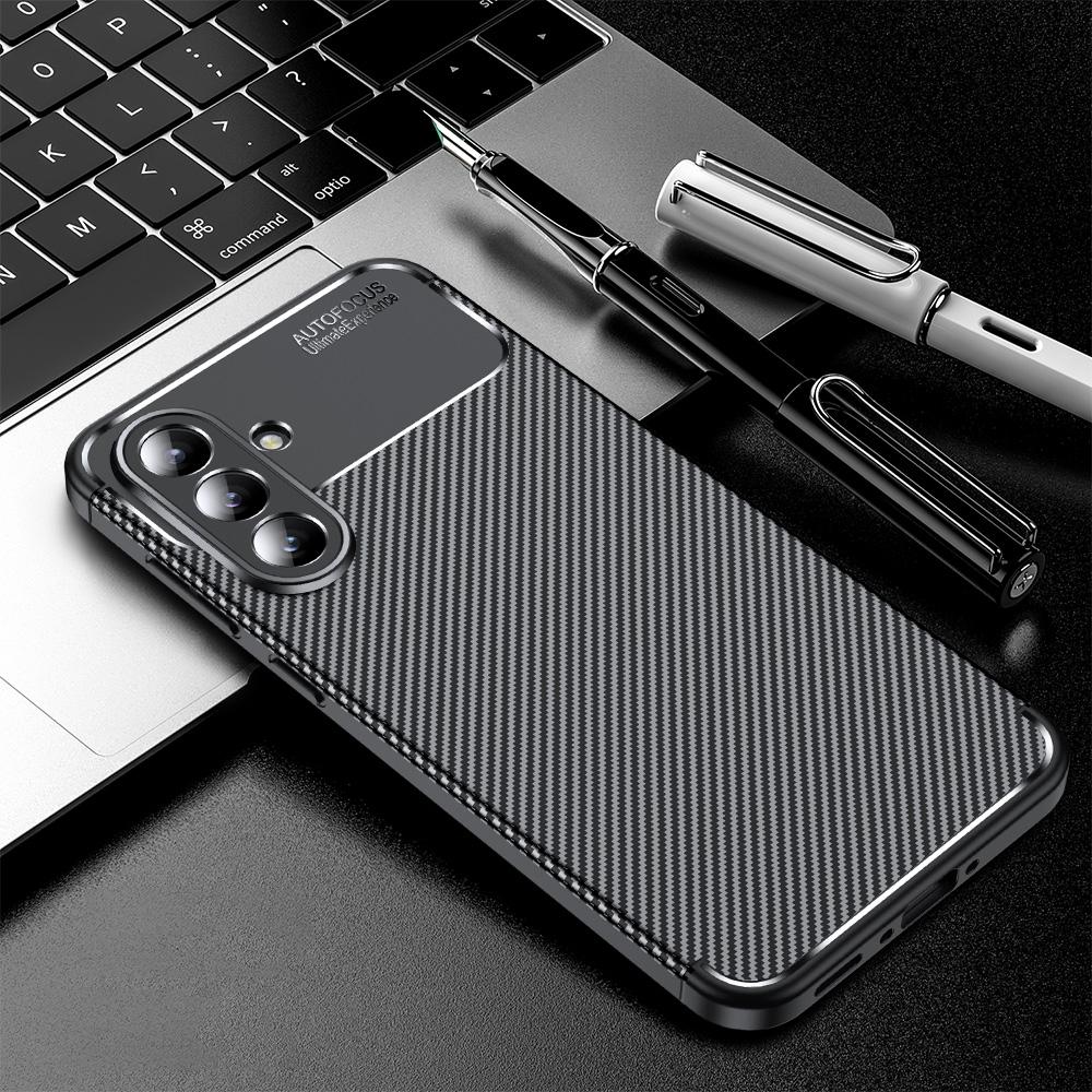 

For Samsung Galaxy A36 5G Case Carbon Fiber Texture TPU Phone Cover Heat Dissipation A
