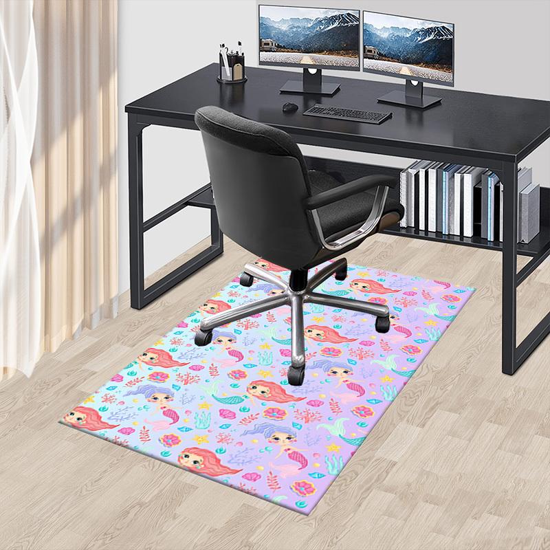 1PC Mermaid Shell Extra Large Non-Slip Floor carpet, Office, family, bedroom, Studio - Large Area RugJ0355