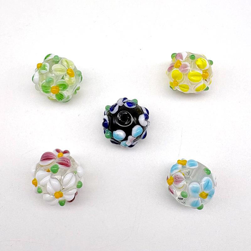 3D Multilayer Two-tone Petal Glass Beads for DIY Jewelry Crafting