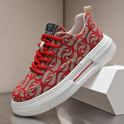 Men'S Shoes Summer New Breathable Canvas Shoes Color Matching Versatile Height Increase Sports And Leisure Low-Top Men'S Trendy Shoes