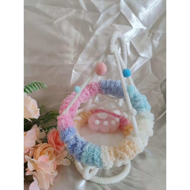 Hand-Woven Cotton Doll Hanging Chair Basket Swing Hammock – Free Home Shipping