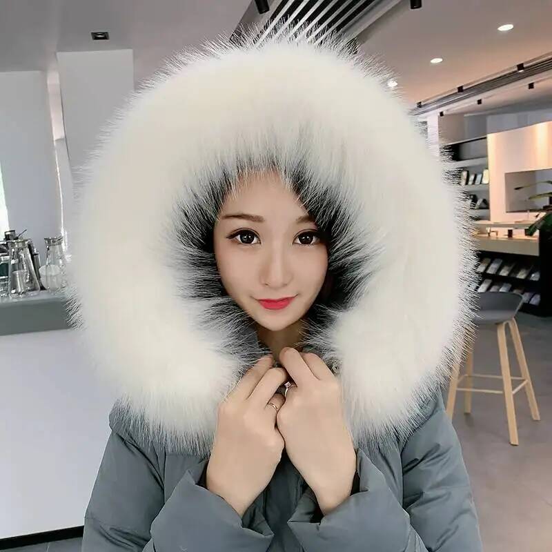 Faux Fur Collar Detachable Fluffy Plush Fake Fur Trim Coat Jacket Winter Warm Decorative Fur Collar Women Garment Accessories