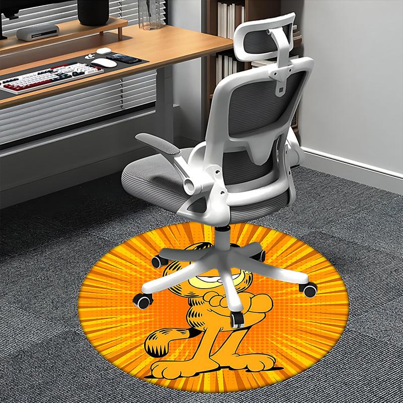 

Garfield,Cartoon Chair mat Round Rug-Office carpet, Machine Washable, Non-slip, Suitable for Living Rooms, Bedrooms, Entryways, and Holiday- 80cm by 80cm