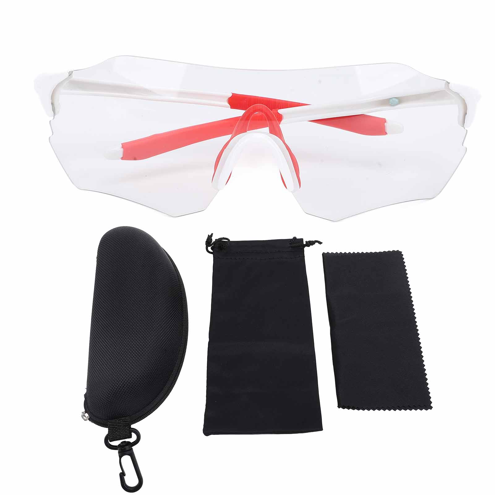 

Очки для велоспорта, меняющие цвет, ветрозащитные, устойчивые к ультрафиолетовому излучению, адаптивная оправа, спортивные солнцезащитные очки для бега Hiki White Red