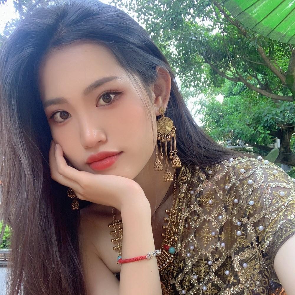 Long Ethnic Bohemian Dangle Earrings With Alloy Floral Design For Women