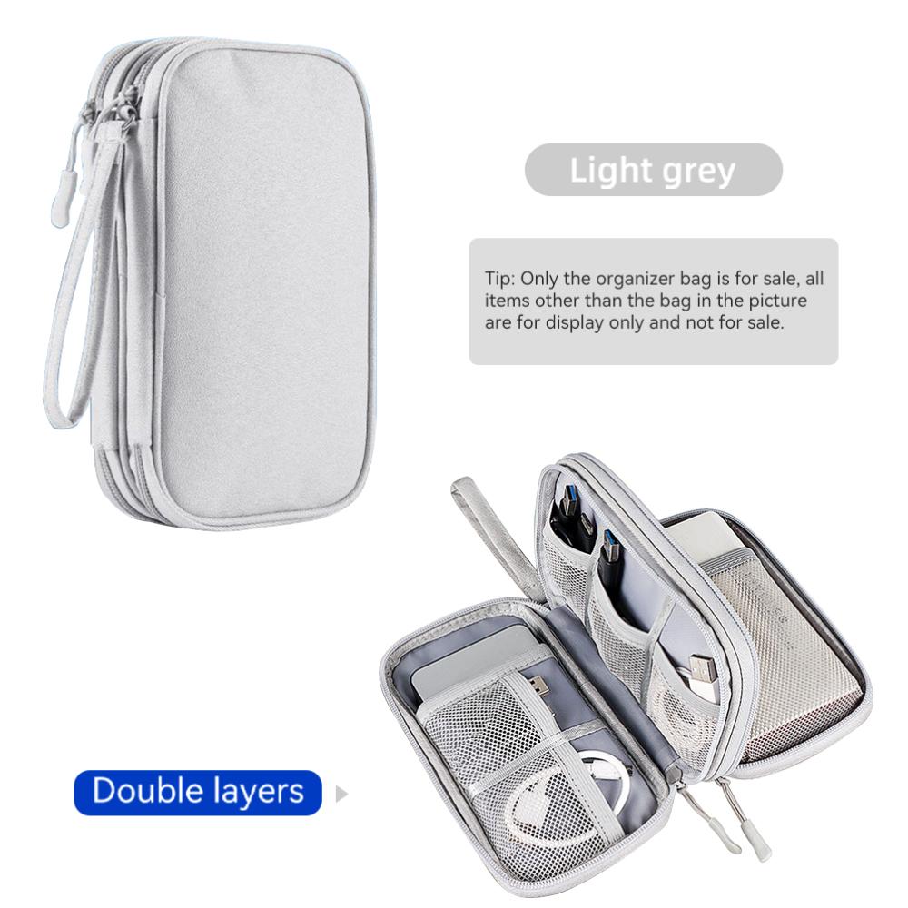 Datenkabel Aufbewahrungstasche Wasserdichte Reise-Organizer-Tasche Tragbare Tragetasche Doppellagige Aufbewahrungstasche für Kabel, Schnur, USB-Ladegerät