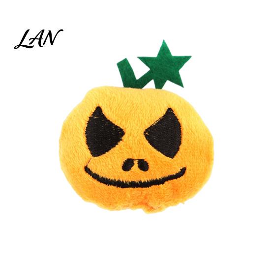 Stuffed Halloween Cat Toy Pumpkin Toy, Squeaky Chew Soft Plush with Feathers for Indoor Cats Self-entertainment