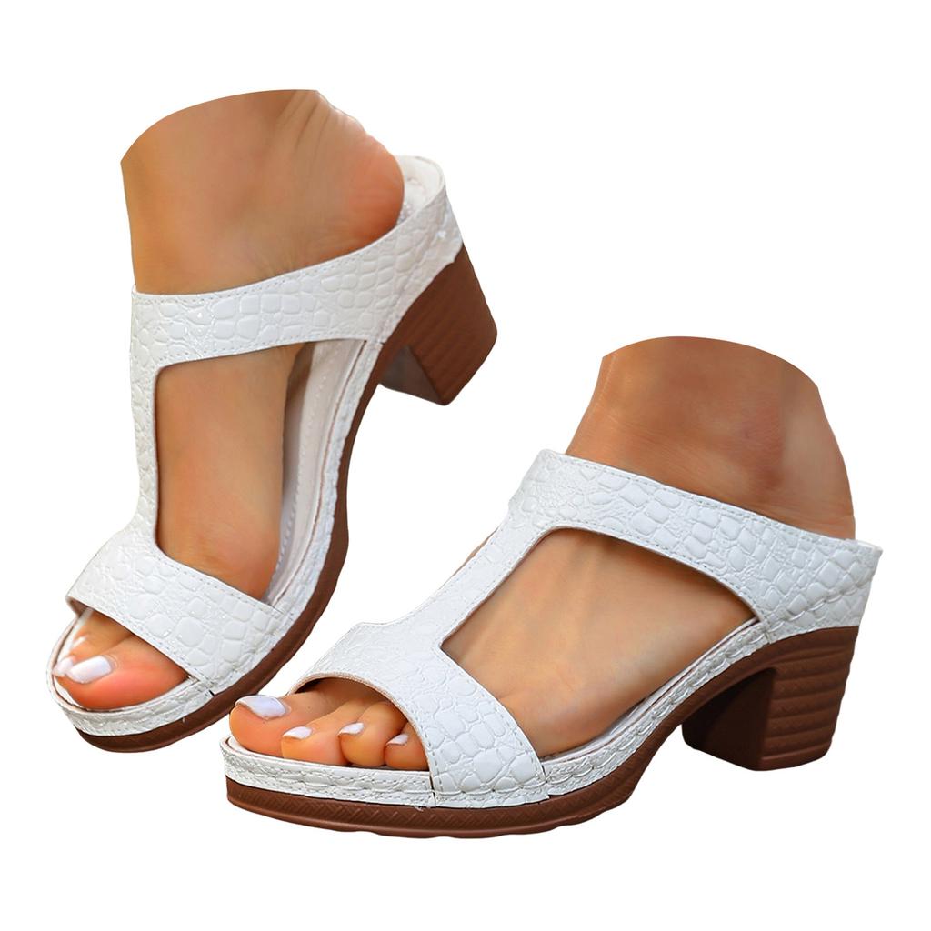 Women'S Flip Flops Chunky High Heels Opentoe Block Dress Bridal Women Furry Slippers Sandals Strap Sandals For Women Size 11