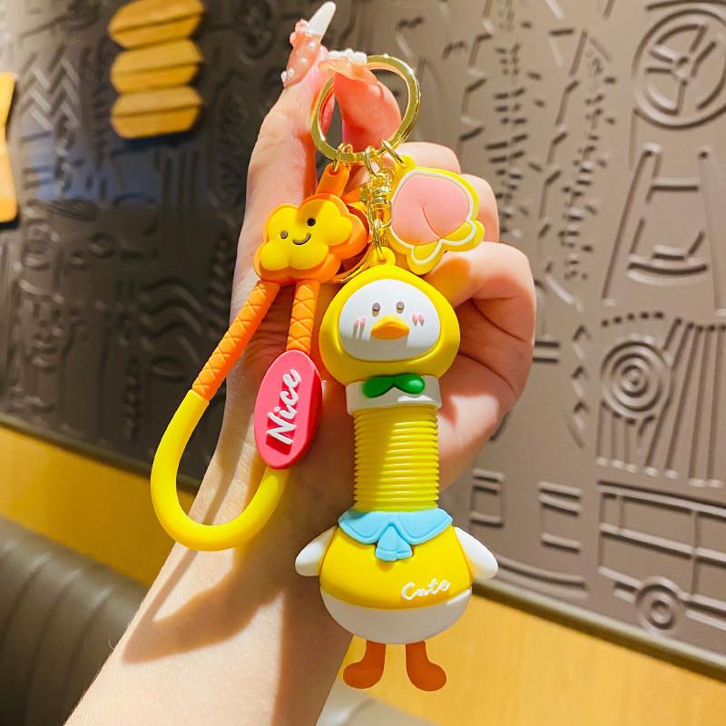 And Fun Cute Peach Duck Keychain Cartoon Pendant For Backpacks Gifts And