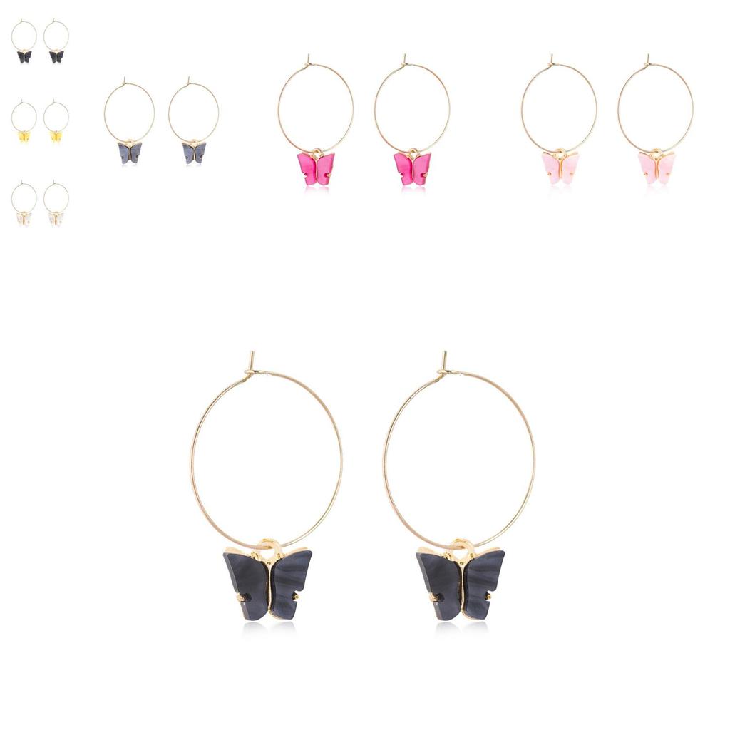 Colorful Alloy Butterfly Earrings For Women Trendy And Unique Gift Idea