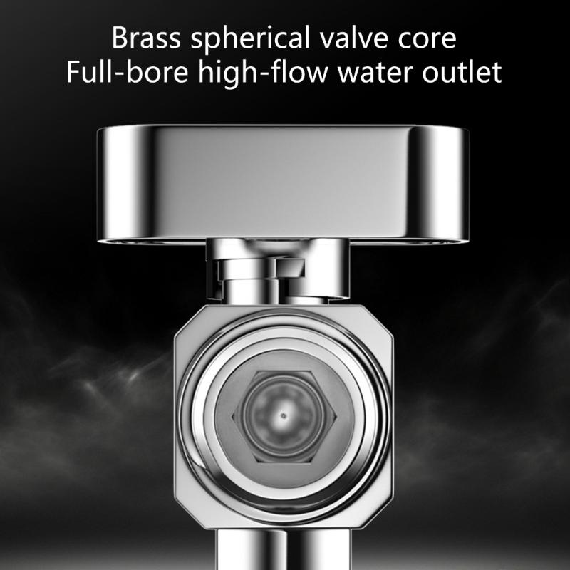 Brass Stop Valves for Kitchen Bathroom Use 1/2Inch Inlet and Outlet 1/4 Turn With Adapter for Hot and Cold Water Use