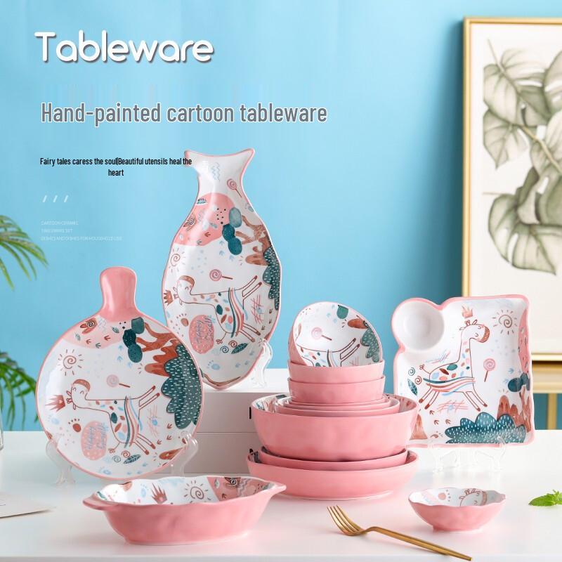 Japanese Style Deer Design Ceramic Soup Bowl