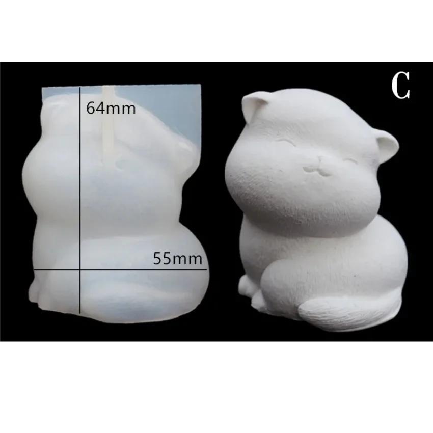 1 Pcs 3D Cat Soap Clay Lovely Pig Silicone Candle Molds DIY Pet Cat Mould Craft Small and Cute Suitable for Ornaments