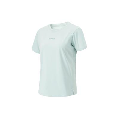 Cooling Tea T Quick-Dry Cool Solid Color Round Neck Sports Casual Knitted Short Sleeve T-Shirt Women Tops Light-Green ATSU632-4