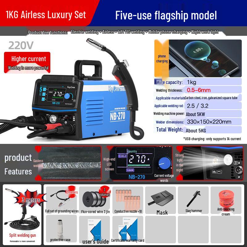Kegerui Gasless MIG/TIG Dual-Purpose Multifunctional Home & Industrial Welder