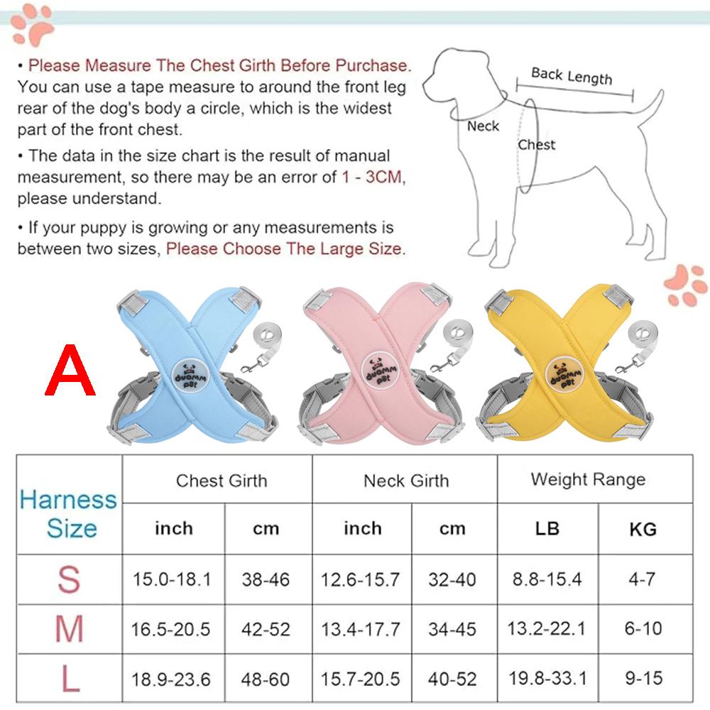 X Shaped Reflective Puppy Cat Harness Breathable Mesh Chest Straps Dog Harness Vest and Leash Set for Small Medium Dogs