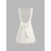 Women Square Neck Sleeveless Mini Dress Backless Bow Tie Design Slim Fit A Line Short Dress Elegant Party Club Bodycon Dress