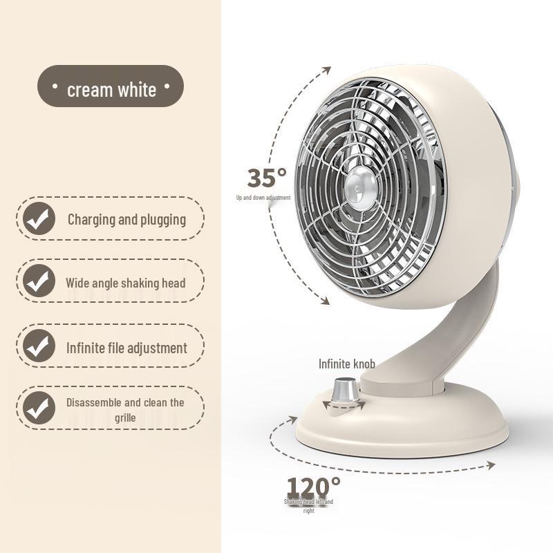 

2026 Portable Retro Multi-Speed Desktop Table Fan Single Battery