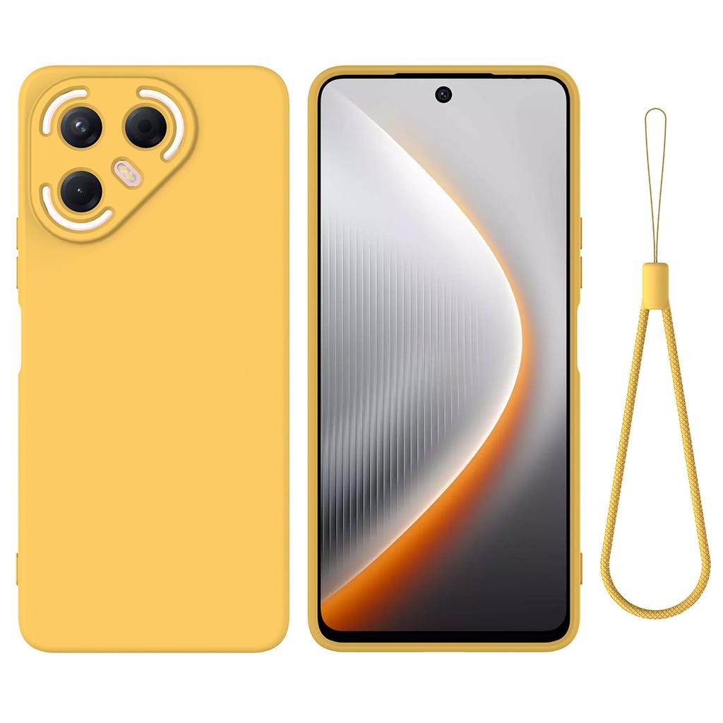 For TECNO Pova 7 5G Liquid Silicone Case Phone Back Cover with Hand Strap