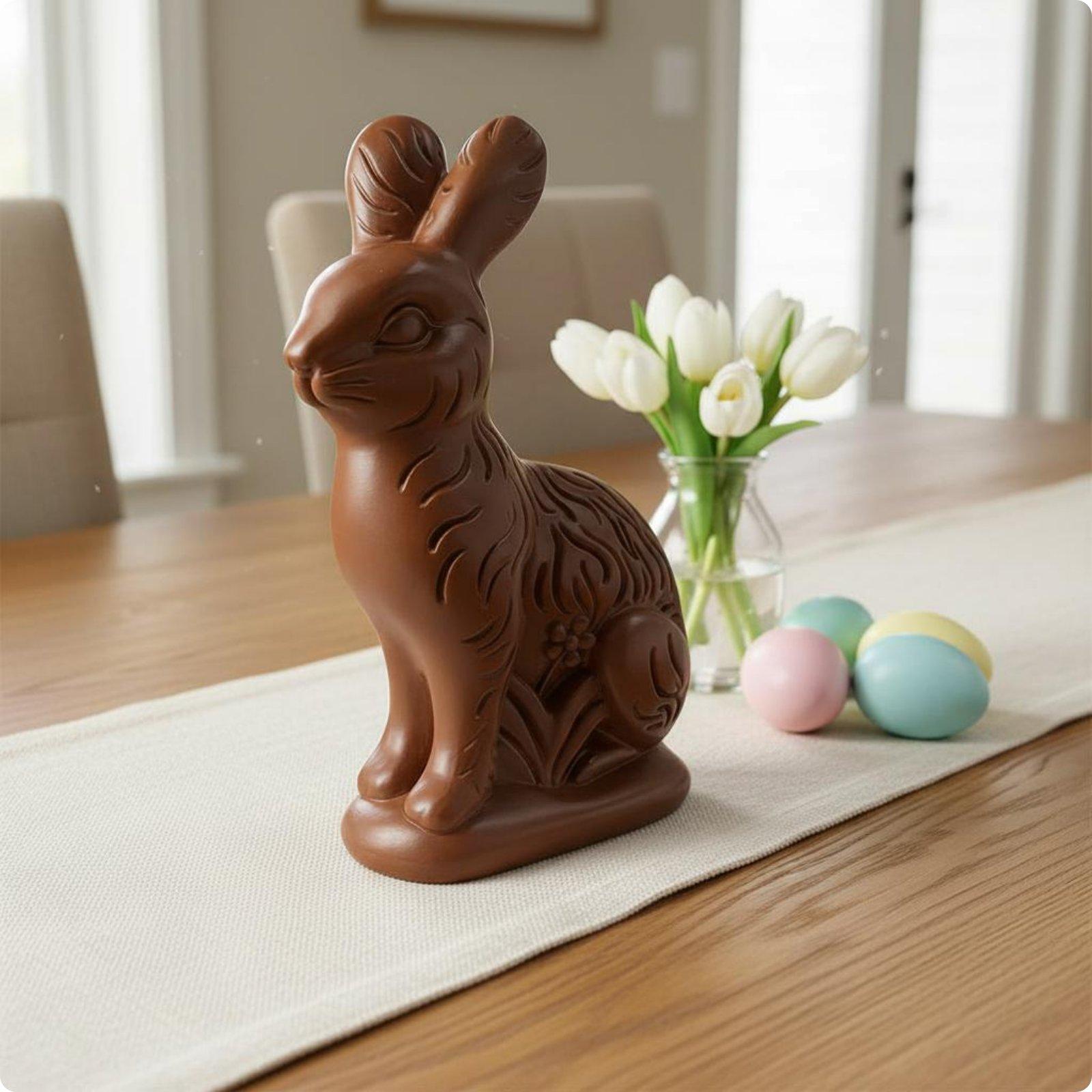 Easter Bunny Ornament 3D Carved Details Easter Rabbit Ornament Resin Rabbit Sculpture Lifelike Texture Bunny Figurine Gift Idea
