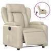 Electric Recliner Chair Cream Faux Leather