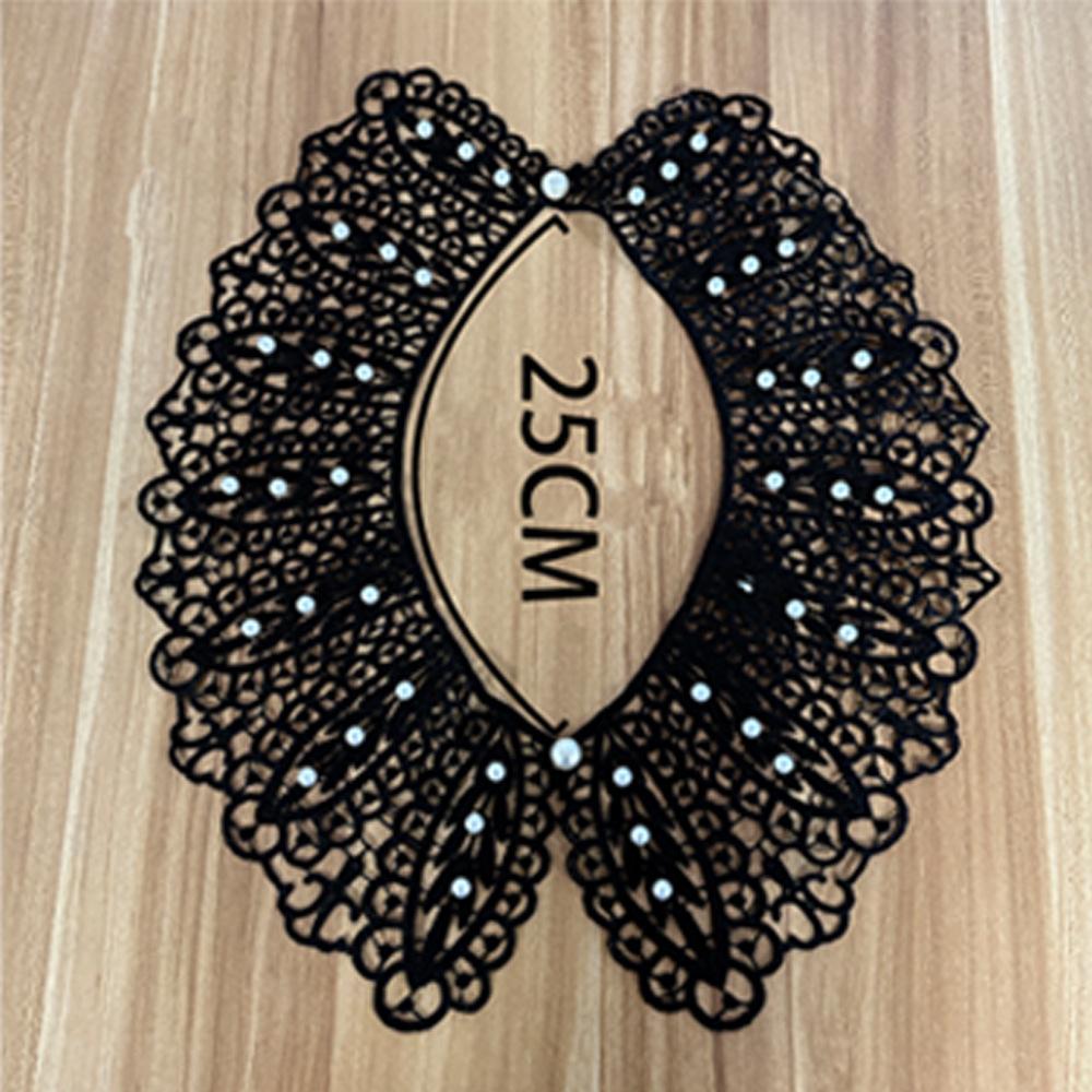 Hohler Polyester-Schal Falscher Kragen (Fake-Kragen aus Perlenspitze) Halskette Vielseitig Praktische Knöpfe