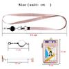 Low Moq Stamping Logo Pu Leather High Capacity Portable Credit Card Holder With Zipper Lanyard Reel Retractable