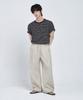 LEMAIN SECOND Linen-Like Elastic Waist Wide Pants [Light Beige]