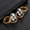 Neutral Style Jewelry Men's and Women's Wide and Narrow Surface Rhombus Rotatable Ring Trendy Personality Niche Jewelry Ring
