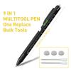 9 in1 Multifunction Ballpoint Pen with Modern Handheld Tool Measure Technical Ruler Screwdriver with LED Light for Carpentry