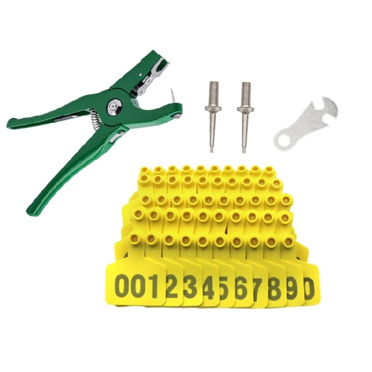 Efficient Livestock Ear Label 001-100 Ear Tagging Pliers Clip Ear Label Number Set
