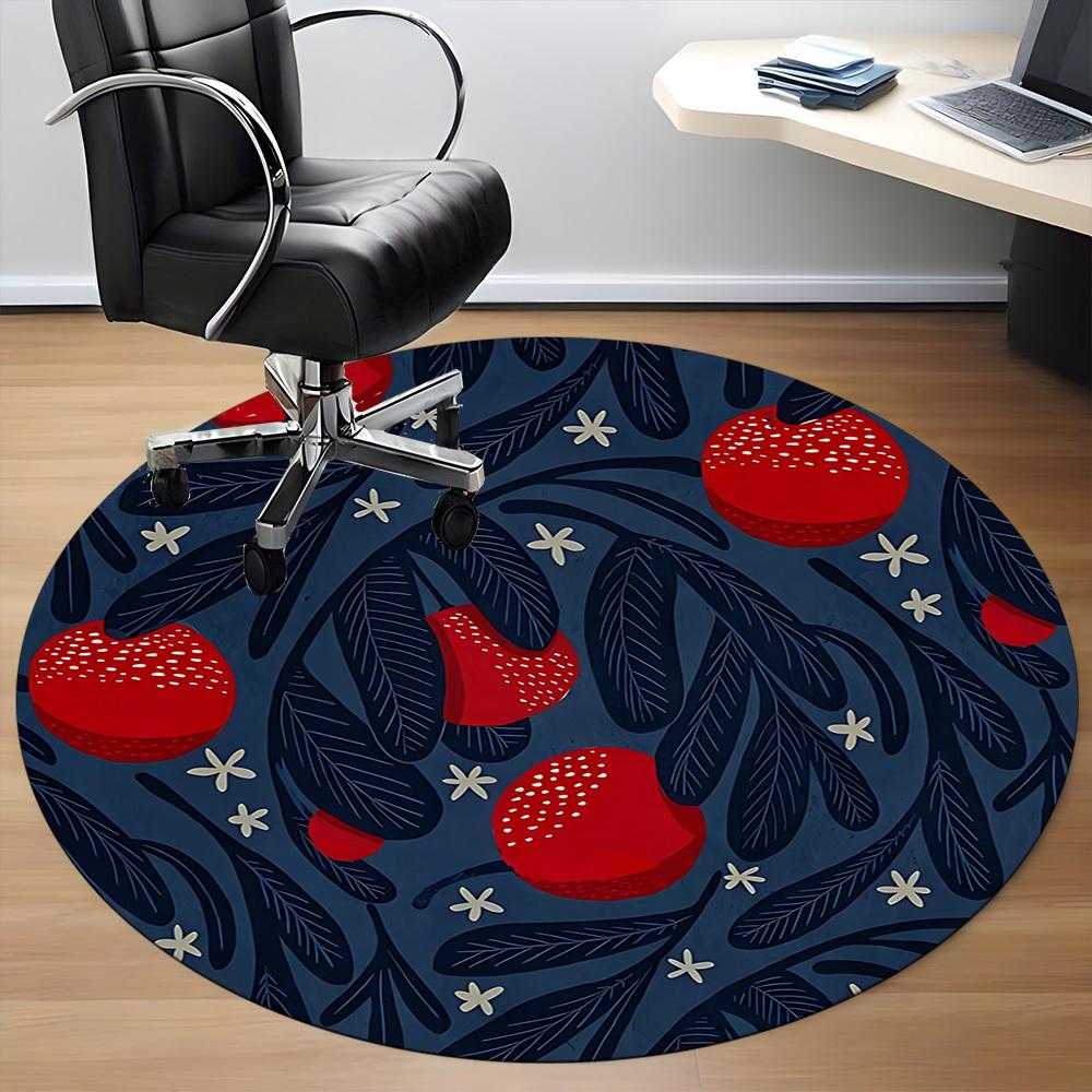 1pc Apple Pattern Chair Carpet for Office Non Slip, Lightweight, Machine Washable Rug for Office Holiday Decor
