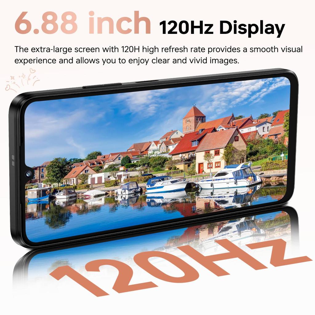 CUBOT A40 Smartphone Android 15, 12GB+256GB/1TB, 6.88" HD+ 120Hz Display, 48MP Camera, 5100mAh, 4G Dual SIM/Face ID/OTG/NFC/GPS/Dual Speakers