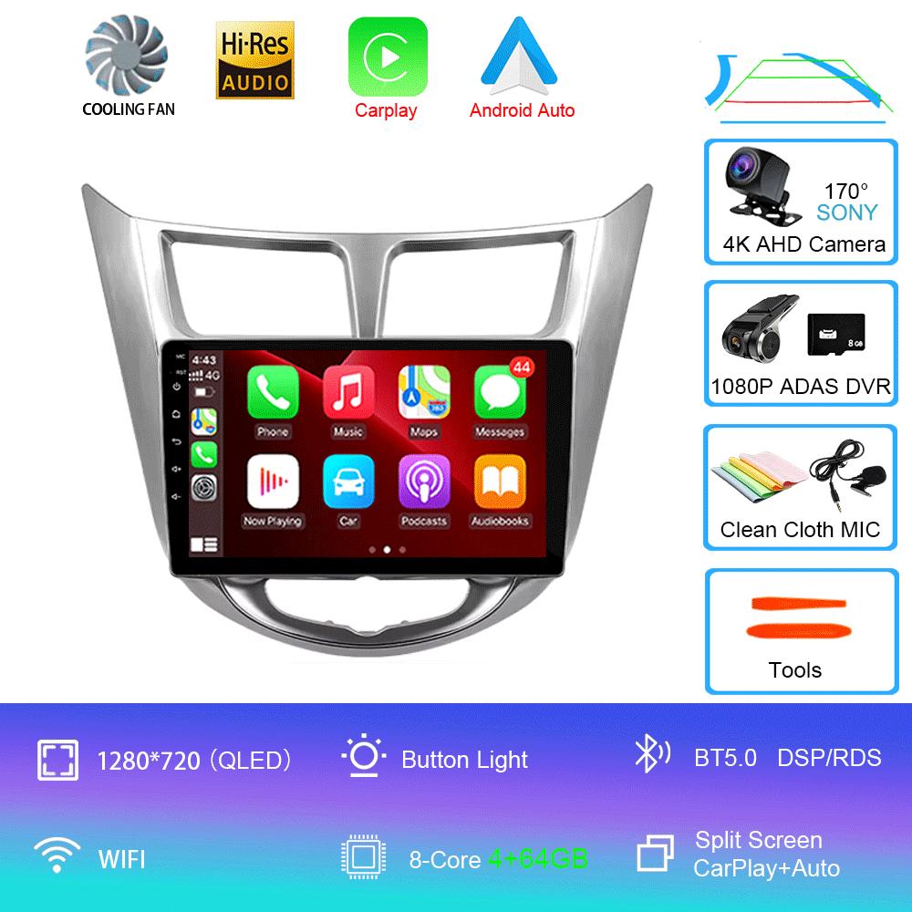 For Hyundai Solaris Accent I25 2010 - 2016 Car Radio Android 14 Carplay Multimedia Player Auto Autoradio Stereo 2din Head Unit