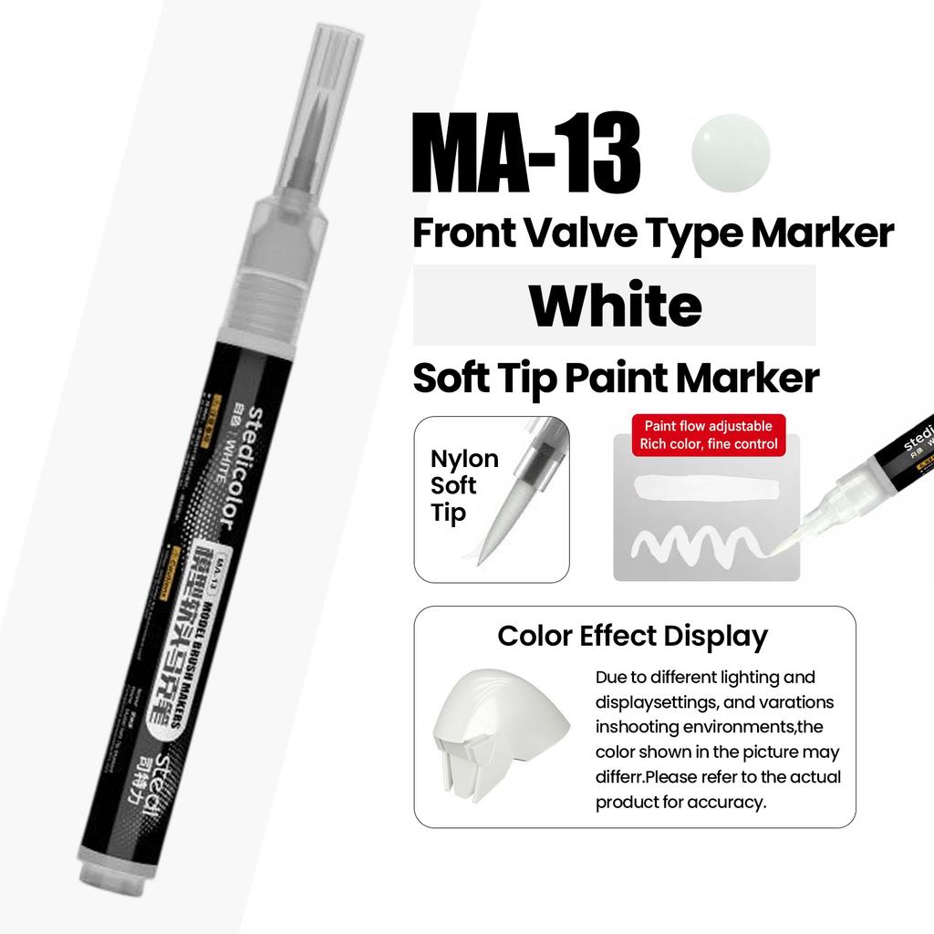 Stedi MA-10~MA-15 Front Valve Type Soft Tip Acrylic Paint Marker Water Based for Gunpla Mecha Figure DIY Hobby Painting Coloring
