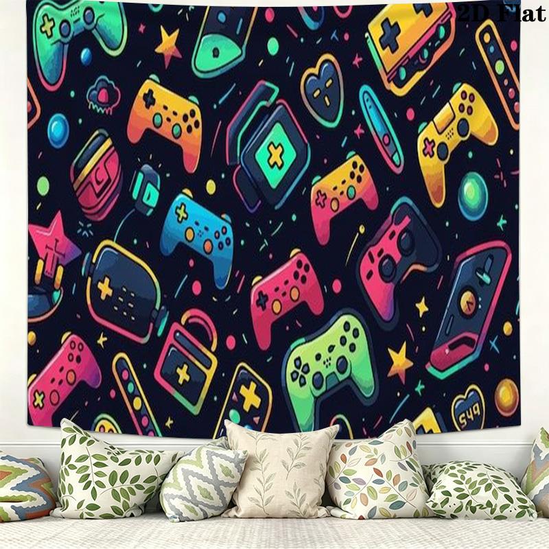 Gamer Wall Tapestry Aesthetic Wall Hanging Printed Fabric Blanket Decorative Tapestries for Bedroom Living Room Home Decor