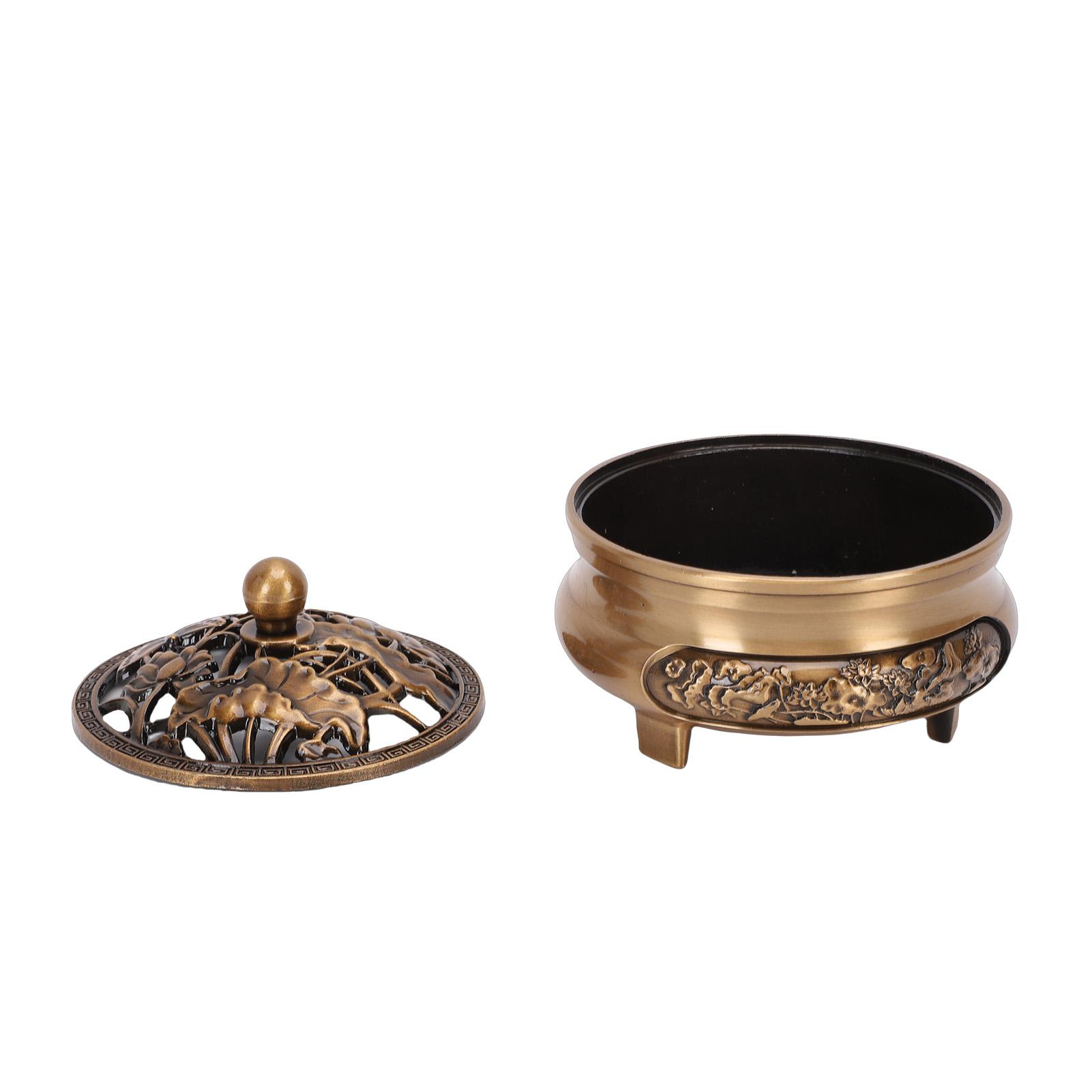 

Incense Burn Catcher with Lid Retro Cone Coil Stick Incense Holder for Home Indoor Decoration