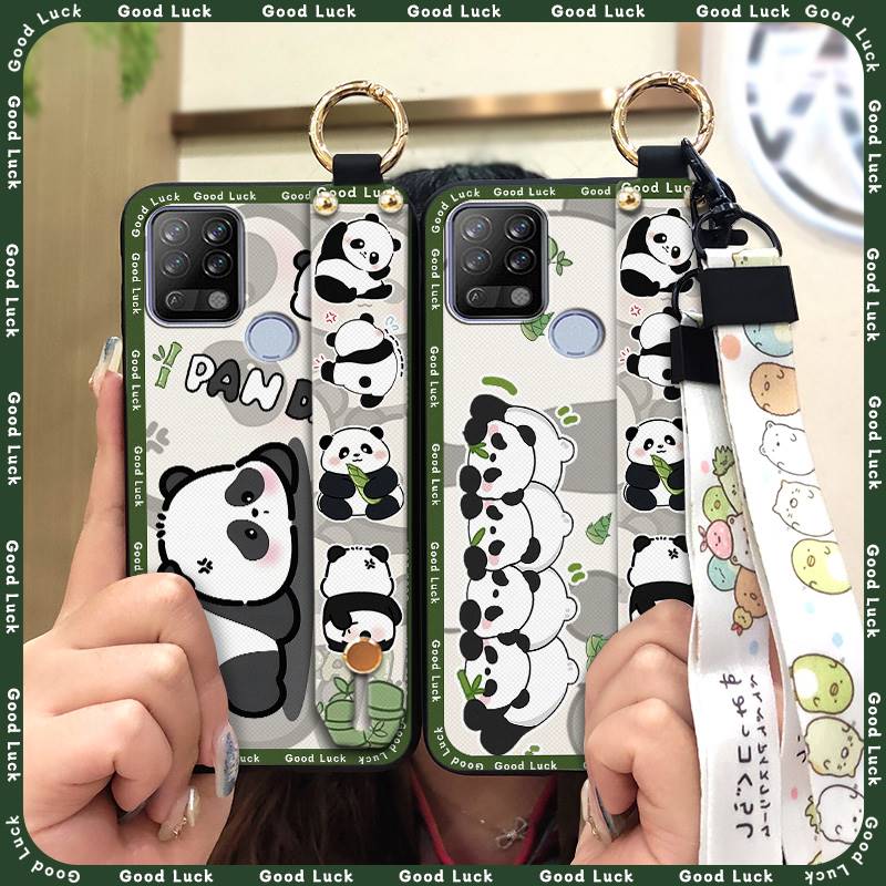 Phone Holder Waterproof Phone Case For Tecno Pova/LD7 Ring Cute Durable Dirt-resistant Back Cover Lanyard Shockproof