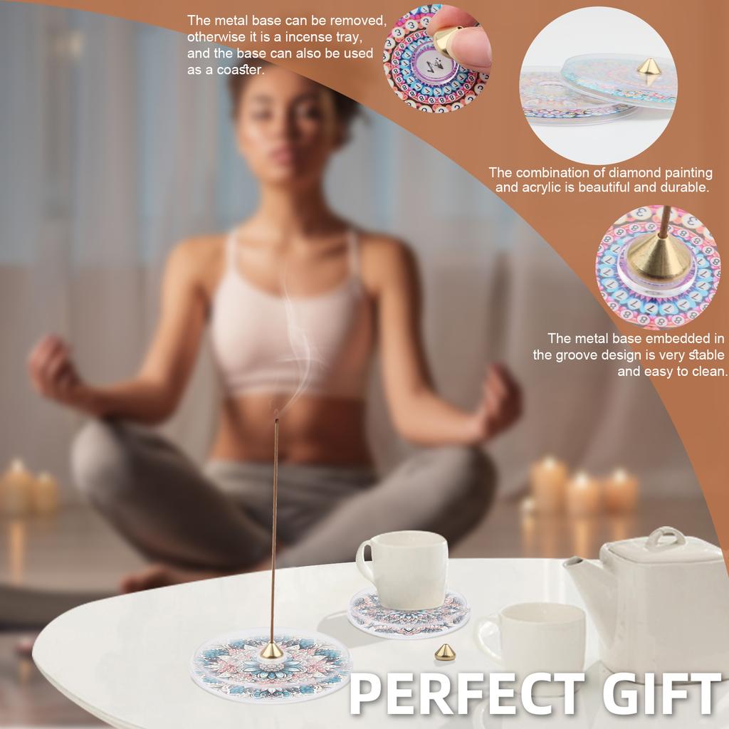 4pcs DIY Diamond Painting Incense Tray Acrylic Diamond Art Incense Burner Stick Holder Special Shaped for Adults Beginners