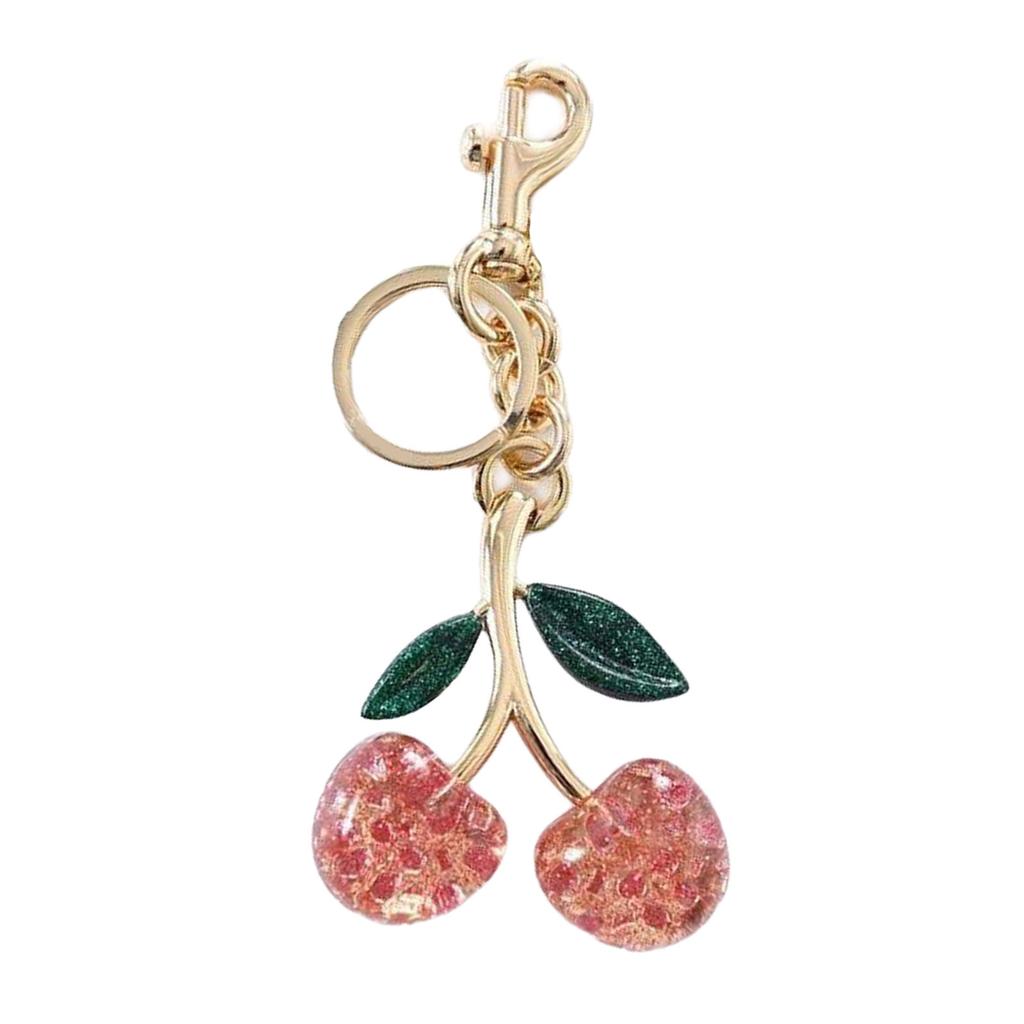 Stylish Cherry Pendnat Keychain Bag Charm Eye Catching Cherry Keychain Accessory Fashionable Hangings Decoration