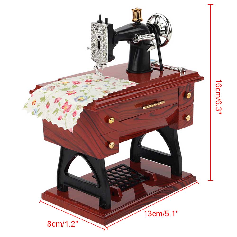 Music Box Vintage Mechanism Sewing Machine Style for Girls Daughter Mom Girlfriend Mother"s Day
