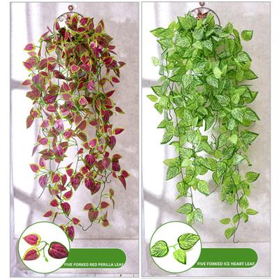 Durable Vivid Appearance Create Vitality Multiple Leaves Balcony Pavilion Hanging Artificial Grape Leaf Home Decor Simulation Green Plant